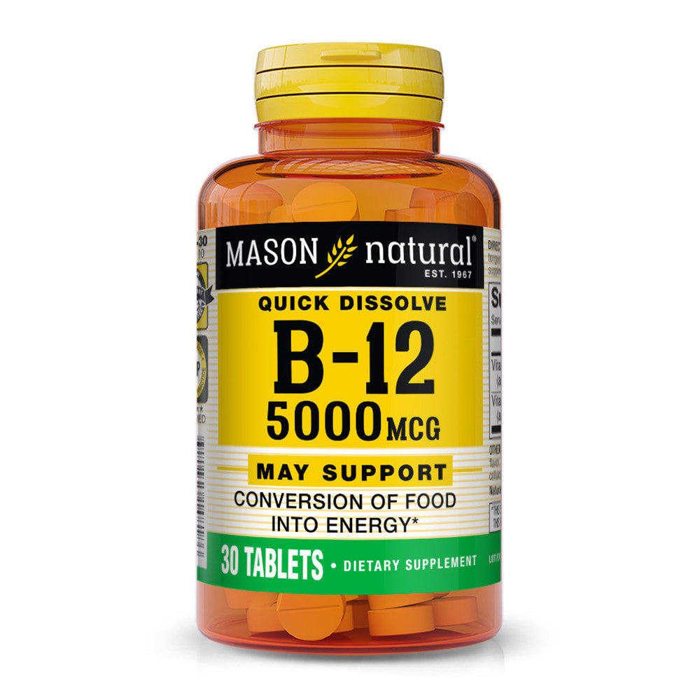 Mason Naturals Vitamin B-12 5000 Mcg Sublingual Tablets - 30 Ea